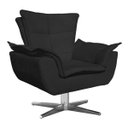 Ver imagem 1 de Poltrona Decorativa Giratória Gran Opala Base Estrela Metálica Suede Preto