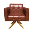 Ver imagem 1 de Poltrona Decorativa Giratória Ma30 Elisa Sintético Pu Nozes D03 - D'rossi