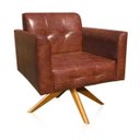 Ver imagem 2 de Poltrona Decorativa Giratória Ma30 Elisa Sintético Pu Nozes D03 - D'rossi