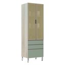 Ver imagem 1 de Paneleiro 70Cm Vidro Bronze Luci Legno Crema Com Verde Jade