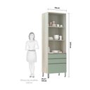 Ver imagem 3 de Paneleiro 70Cm Vidro Bronze Luci Legno Crema Com Verde Jade
