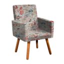 Ver imagem 1 de Poltrona Decorativa Nina Estampado Retrô Rosa D61 - D'Rossi