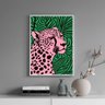 Quadro Decorativo Pink Leopard 24x18cm:madeira Branca - 1