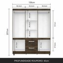 Ver imagem 3 de Guarda-roupa Laura - 8 Portas 2 Gavetas Capuccino - Móveis Arapongas