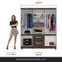 Ver imagem 2 de Guarda-roupa Laura - 8 Portas 2 Gavetas Capuccino - Móveis Arapongas