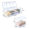 Porta Condimentos Temperos 4 Potes Acrilico com Colher para Cozinha - 6