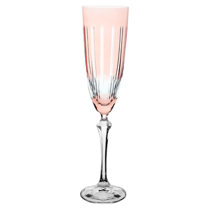 Taca para Champanhe Elizabeth Lapidada em Cristal 200ml Rosa