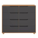Ver imagem 6 de Cômoda Doble 8 Gavetas Freijó/titanium (vistas Flex) - Abz