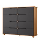 Ver imagem 4 de Cômoda Doble 8 Gavetas Freijó/titanium (vistas Flex) - Abz