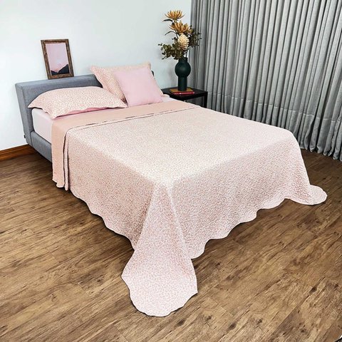 Cobreleito Casal King Duplaface 03 Pçs Animale 2,60 x 2,80 - Salmao