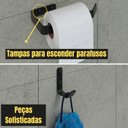 Ver imagem 4 de Conjunto Acessórios Banheiro Preto Kit Peças Metal Lavabo 6u