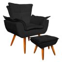 Ver imagem 1 de Poltrona Decorativa Opala com Puff Opala Suede Preto