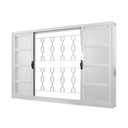 Ver imagem 2 de Janela de Aço de Correr 120x150cm 4 Folhas com Grade Minas Sul MGM Branco