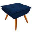 Ver imagem 3 de Poltrona Decorativa Opala com Puff Opala Suede Azul Marinho