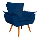 Ver imagem 2 de Poltrona Decorativa Opala com Puff Opala Suede Azul Marinho