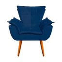 Ver imagem 4 de Poltrona Decorativa Opala com Puff Opala Suede Azul Marinho
