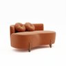Sofá Decorativo Curvo Orgânico Living Boucle Terracota - Montanaris Decor - 2