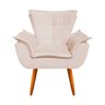 Poltrona Decorativa Opala com Puff Opala Suede Bege - 4