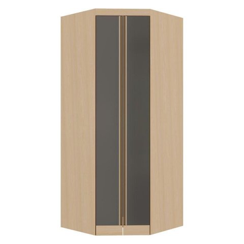 Guarda Roupa de Canto Mônaco 2 Portas de Bater 3 Gavetas MDF MDP Carvalho-Graff Luciane Móveis