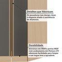 Ver imagem 7 de Guarda Roupa de Canto Mônaco 2 Portas de Bater 3 Gavetas MDF MDP Carvalho-Graff Luciane Móveis