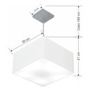 Ver imagem 5 de Lustre Pendente Quadrado Md-4020 Cúpula em Tecido 21/35x35cm Branco - Bivolt