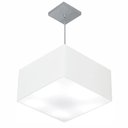 Ver imagem 1 de Lustre Pendente Quadrado Md-4020 Cúpula em Tecido 21/35x35cm Branco - Bivolt