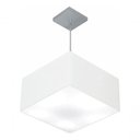 Ver imagem 4 de Lustre Pendente Quadrado Md-4020 Cúpula em Tecido 21/35x35cm Branco - Bivolt