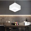 Ver imagem 6 de Lustre Pendente Quadrado Md-4020 Cúpula em Tecido 21/35x35cm Branco - Bivolt