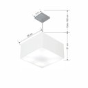Ver imagem 2 de Lustre Pendente Quadrado Md-4020 Cúpula em Tecido 21/35x35cm Branco - Bivolt