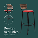 Ver imagem 4 de Kit 2 Bancos para Bancada Banqueta Alta Cappuccino Balcão Cozinha Bistrô Área Gourmet Churrasqueira