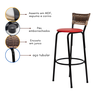 Kit 2 Bancos para Bancada Banqueta Alta Cappuccino Balcão Cozinha Bistrô Área Gourmet Churrasqueira - 5