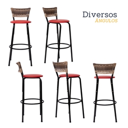 Kit 2 Bancos para Bancada Banqueta Alta Cappuccino Balcão Cozinha Bistrô Área Gourmet Churrasqueira - 4