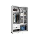 Ver imagem 4 de Guarda Roupa 2 Portas de Correr 235x149 cm Bordeaux Branco com Espelho 100 % MDF Casamia