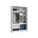 Ver imagem 6 de Guarda Roupa 2 Portas de Correr 235x152 cm Bordeaux Branco com Espelho 100 % MDF Casamia