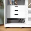 Ver imagem 6 de Guarda Roupa 2 Portas de Correr 235x149 cm Bordeaux Branco com Espelho 100 % MDF Casamia