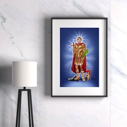 Quadro Decorativo Santo Expedito - 60x48cm:madeira Preta - 2 Quadro Decorativo Santo Expedito - 60x48cm:madeira Preta - 2