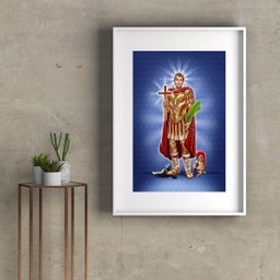 Quadro Decorativo Santo Expedito - 60x48cm:madeira Preta - 1 Quadro Decorativo Santo Expedito - 60x48cm:madeira Preta - 1