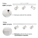 Ver imagem 5 de Kit 2 Trilho Eletrificado 3 Spot Led Mr16 Gu10 Direcionável Cor:branco