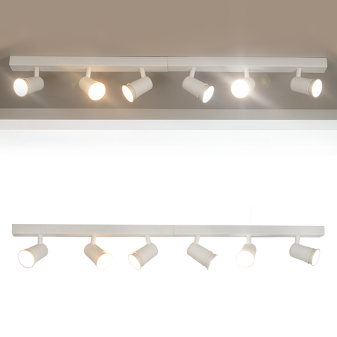 Kit 2 Trilho Eletrificado 3 Spot Led Mr16 Gu10 Direcionável Cor:branco