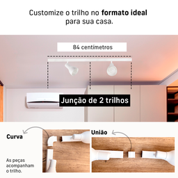 Kit 2 Trilho Eletrificado 3 Spot Led Mr16 Gu10 Direcionável Cor:branco - 4