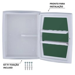 Armário Banheiro Espelheira Sobrepor Branco | 30x11x37cm | 01 Porta | Astra - 4