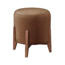 Ver imagem 2 de Puff Estofado Decorativo Redondo Sala de Estar Madrid Suede Capuccino