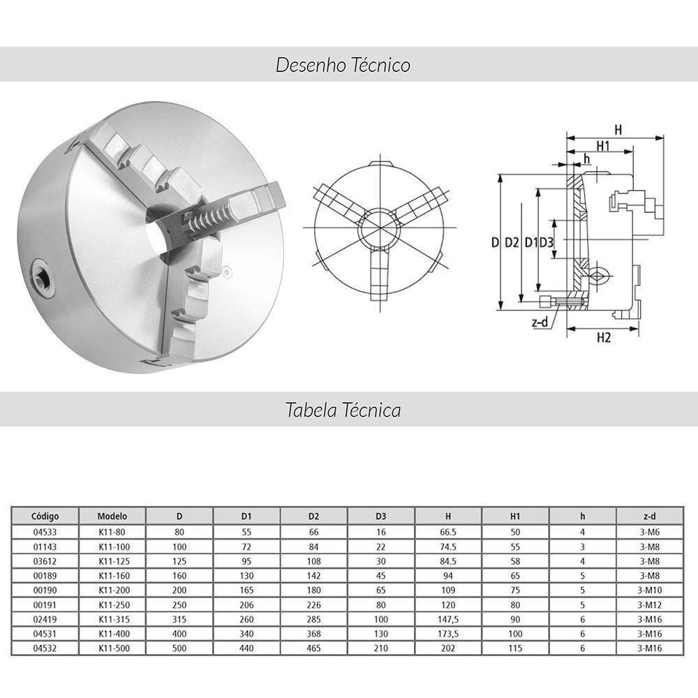 Placa para Torno Universal - 3 Castanhas - 400mm - 5