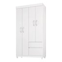 Ver imagem 5 de Cômoda Montevidéu e Guarda Roupa Solteiro Lótus Branco Flex - Demóbile