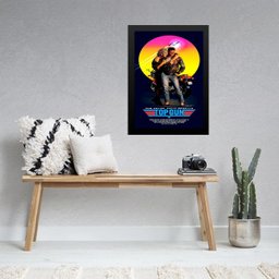 Quadro Poster Filme Top Gun 33x24cm - com Vidro:madeira Branca - 2