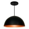 Lustre Pendente Meia Lua 40cm Preto com Cobre Rrjv - 1
