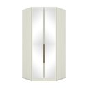 Ver imagem 1 de Guarda Roupa Closet Canto Armário Multiuso Roupeiro Espelho Quarto 2 Portas 5 Prateleiras Areia