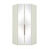 Guarda Roupa Closet Canto Armário Multiuso Roupeiro Espelho Quarto 2 Portas 5 Prateleiras Areia - 1