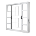 Ver imagem 3 de Janela de Aço de Correr 100x150cm 4 Folhas com Grade Minas Sul MGM Branco