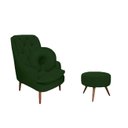 Ver imagem 1 de Kit Amamentação Poltrona, Puff e Almofada Suede Verde Dominic Decor Lille